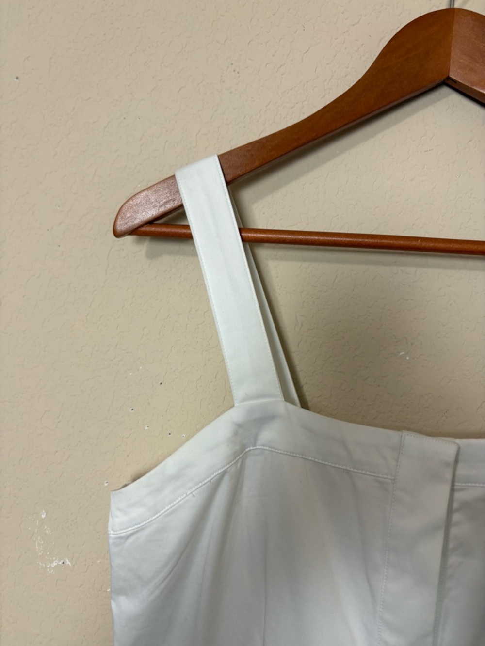 Banana Republic White Sleeveless Cotton Wideleg Cotton blend Jumpsuit Size 8 - Picture 7 of 16